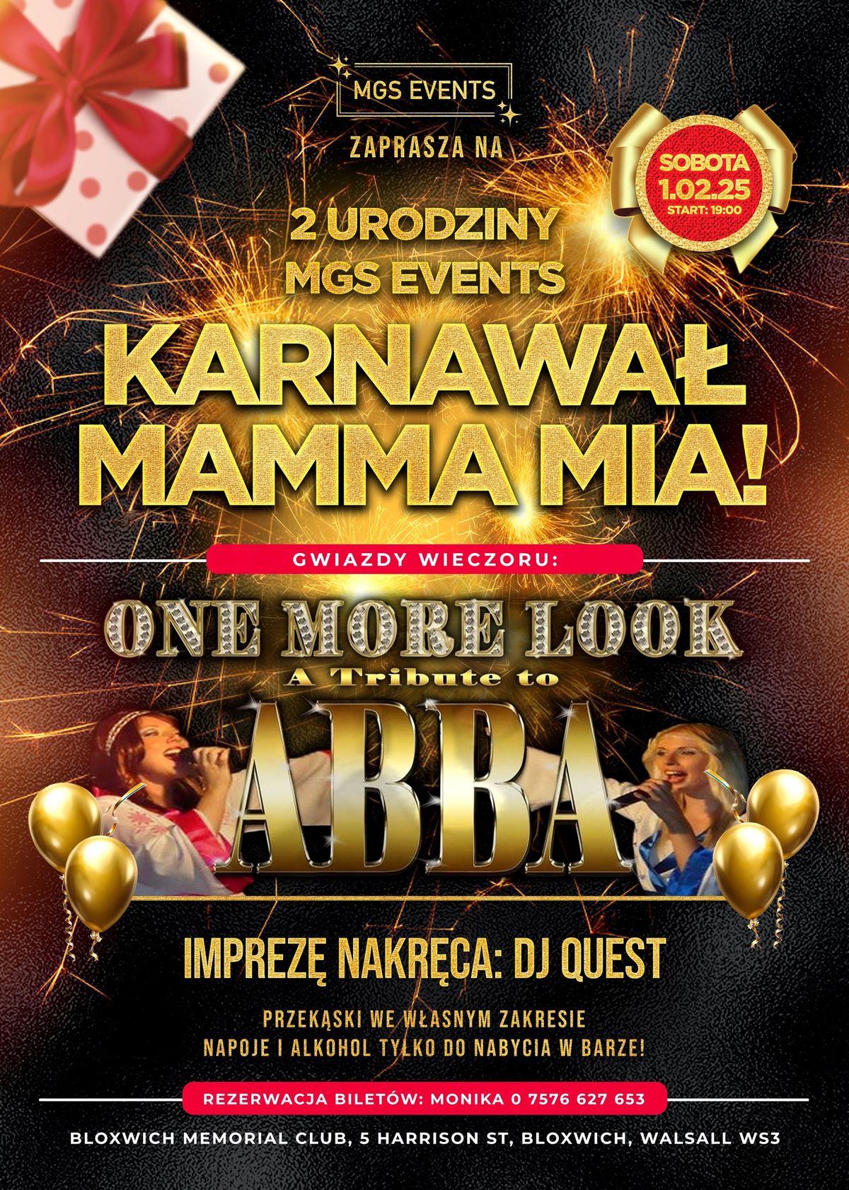 KARNAWA\u0141 MAMMA MIA! \u2605 ABBA TRIBUTE \u2605 URODZINY MGS EVENTS \u2605 WALSALL