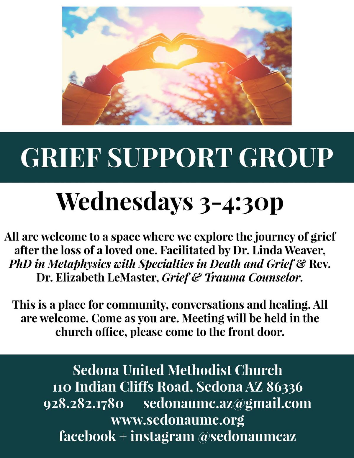 Grief Support Group at Sedona United Methodist Church Wednesdays 3-4:30p