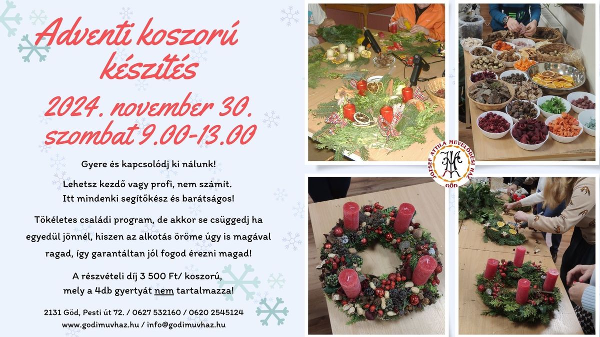 Adventi koszor\u00fa k\u00e9sz\u00edt\u00e9s 