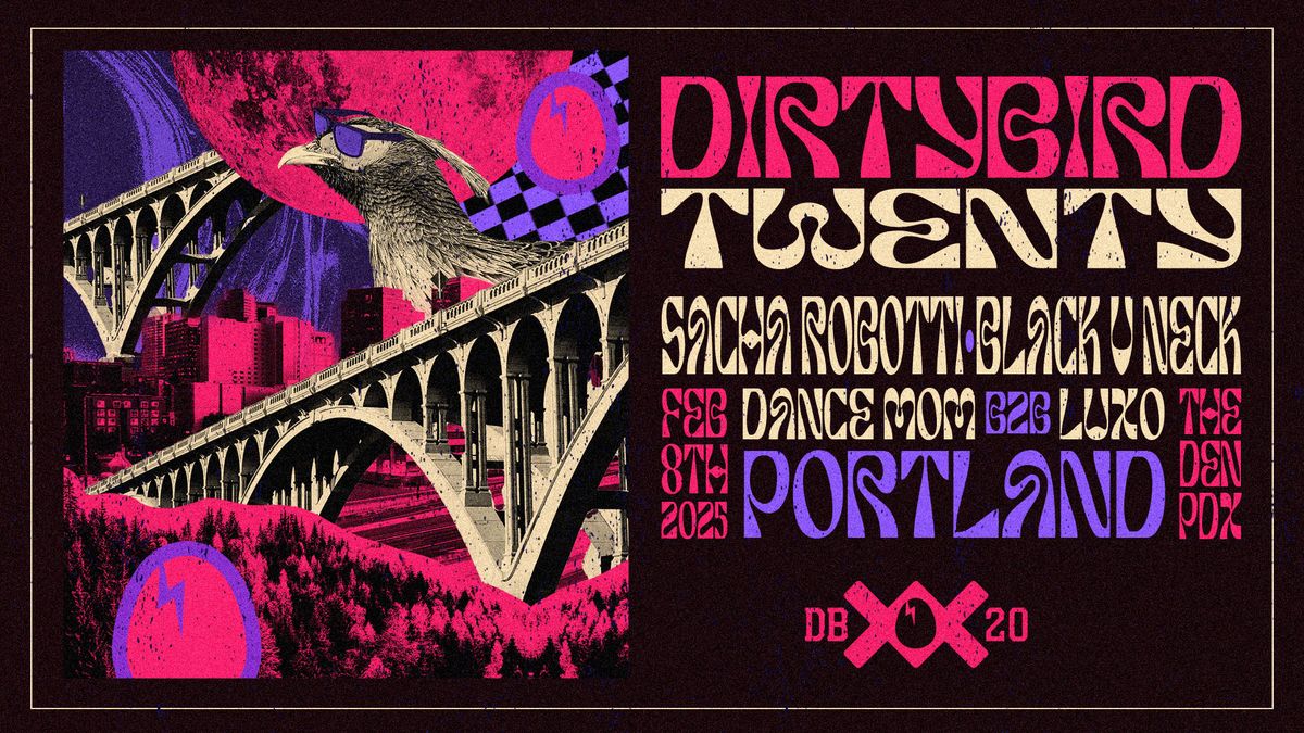 Dirtybird Twenty feat. Sacha Robotti + Black V Neck at The Den