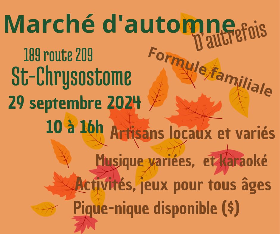 March\u00e9 d'automne, d'autrefois 