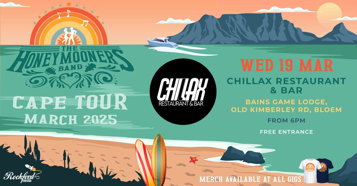 The Honeymooners Live at Chillax, Bloemfontein - WED 19 Mar