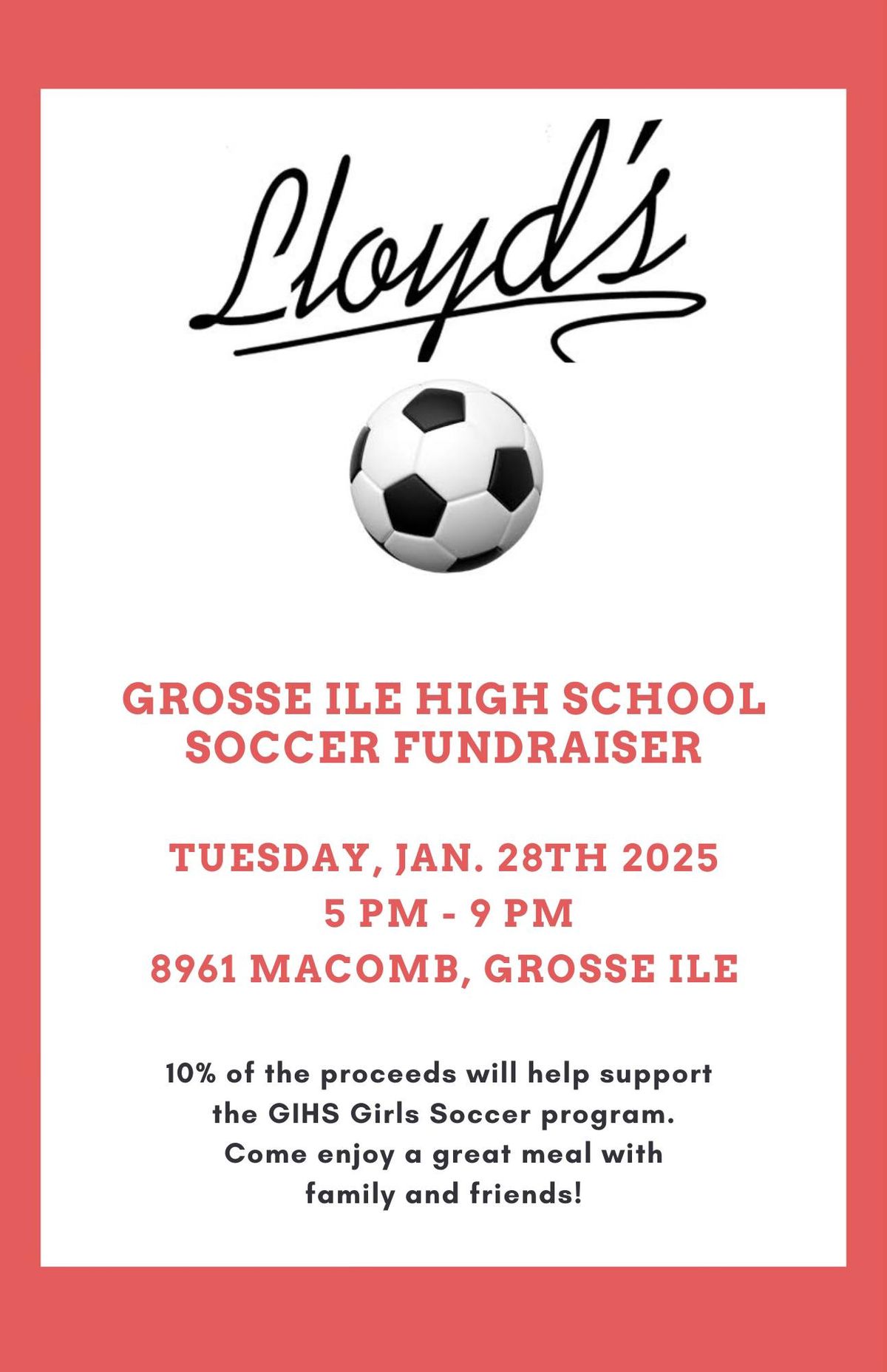 GIHS Girls Soccer Fundraiser