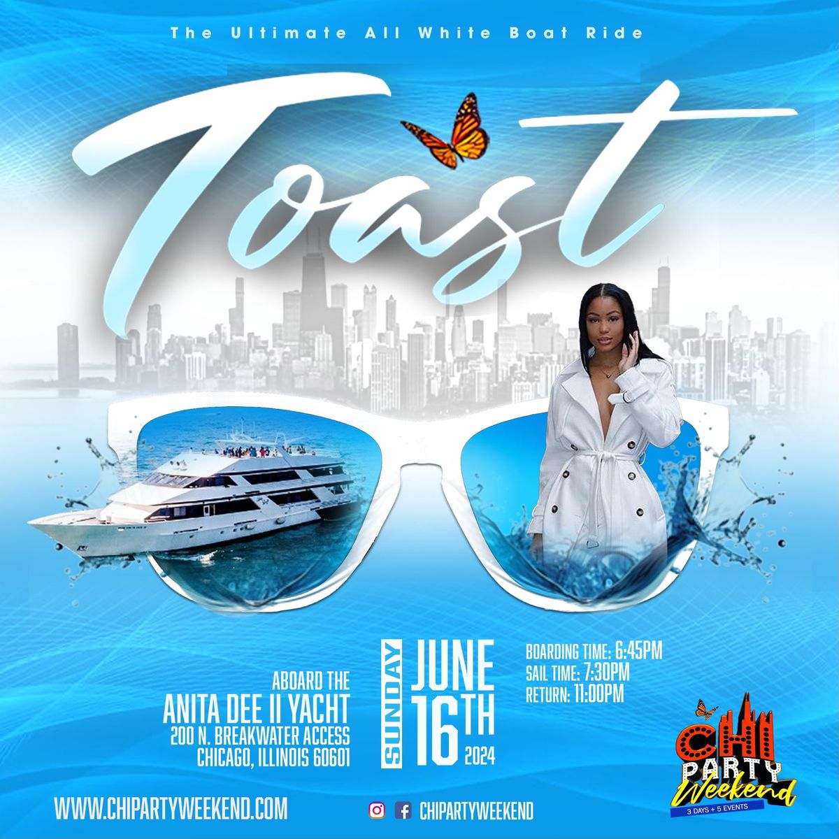 TOAST - The Ultimate All White Caribbean Boat Cruise