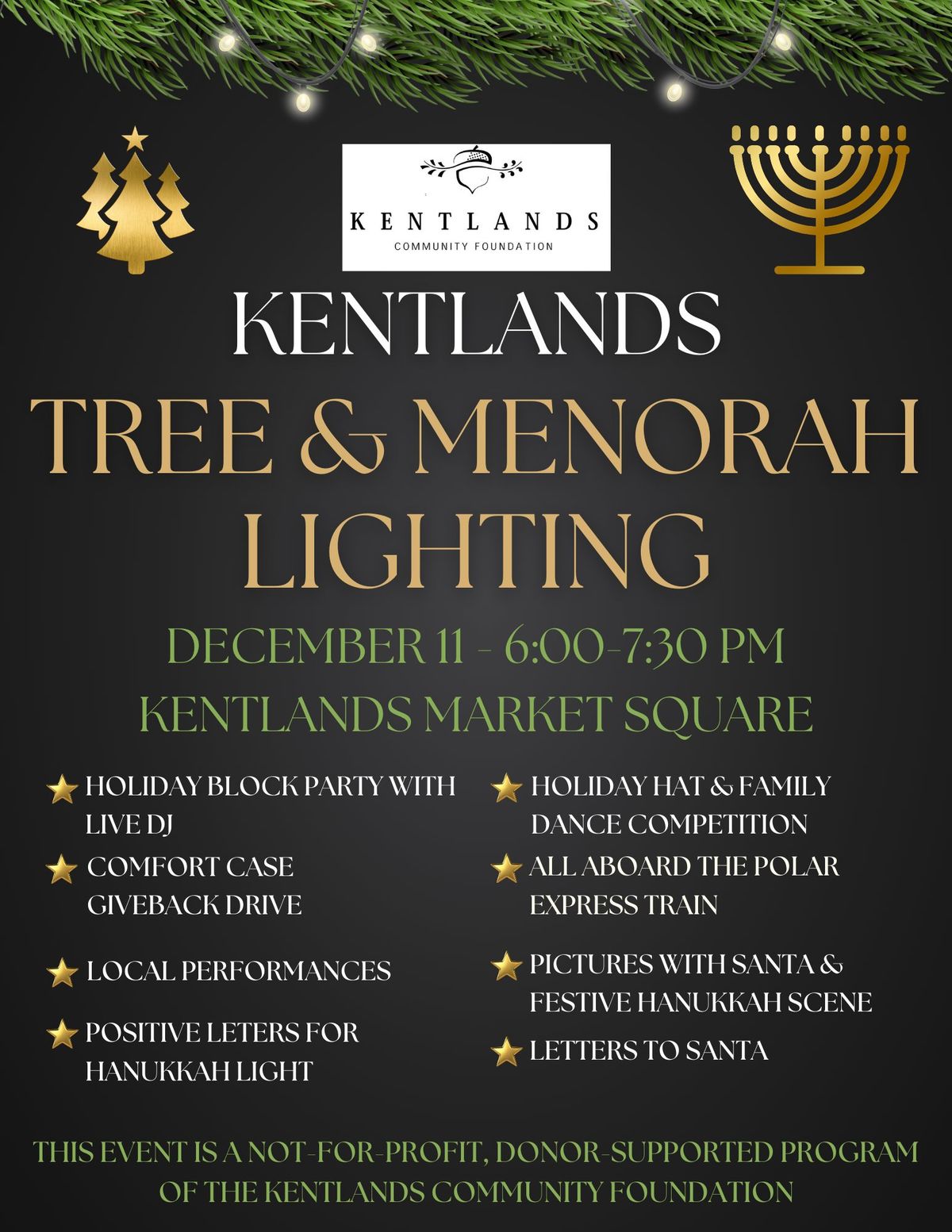 Kentlands Tree & Menorah Lighting 