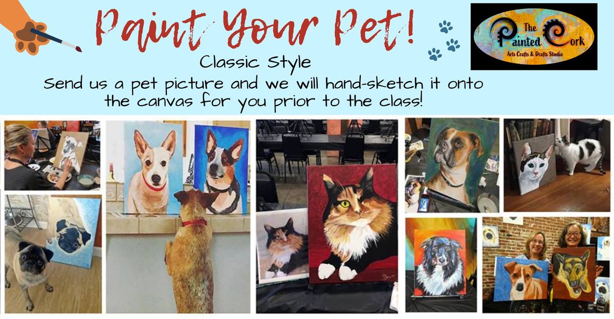 Paint Your Pet Classic Style! Send us a pic of your pet & we will hand sketch your portrait for you!