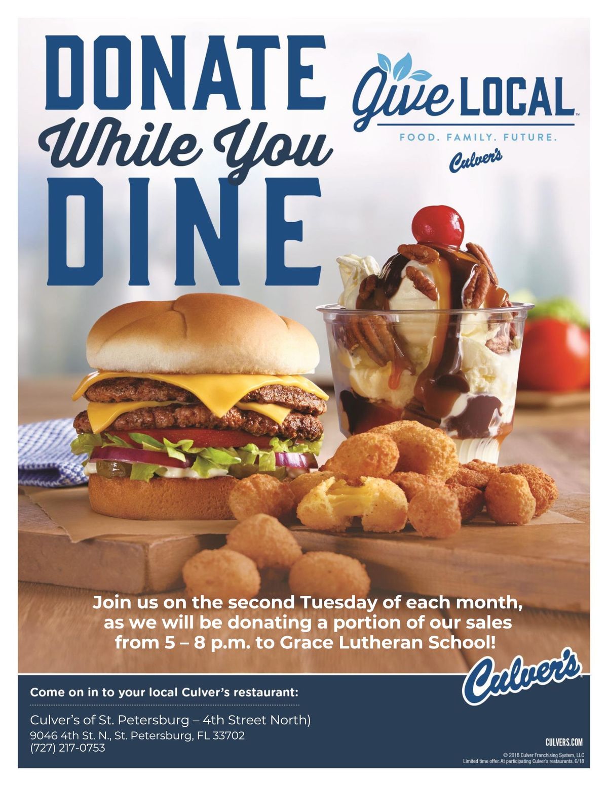 Culver's Spirit Night for Grace Lutheran Church & School