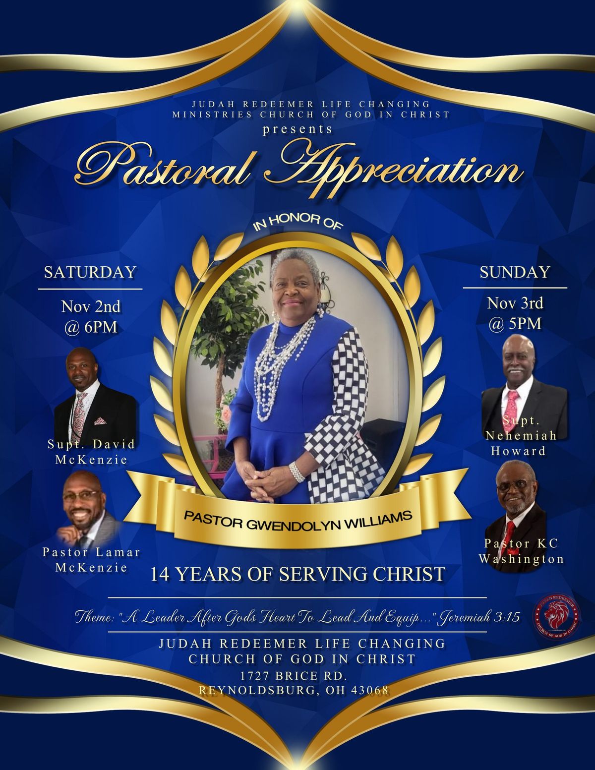 Pastor Gwendolyn Williams' 14th Pastoral Anniversary Celebration