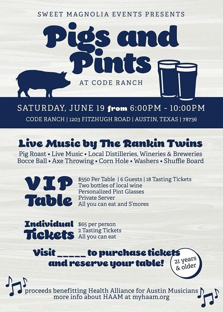 Pigs and Pints June 19th at Code Ranch