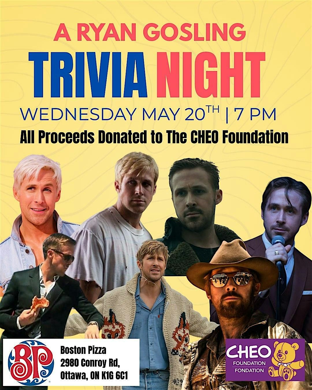 A Ryan Gosling Trivia Night for CHEO