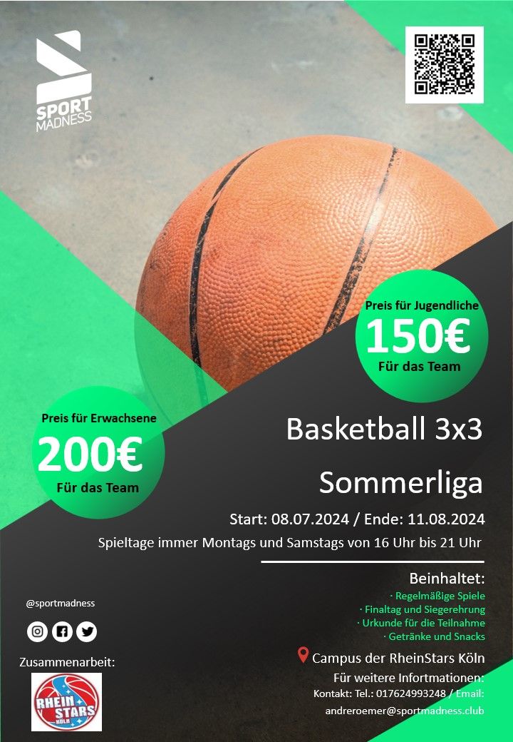 3\u00d73 Basketball Sommerliga in K\u00f6ln!