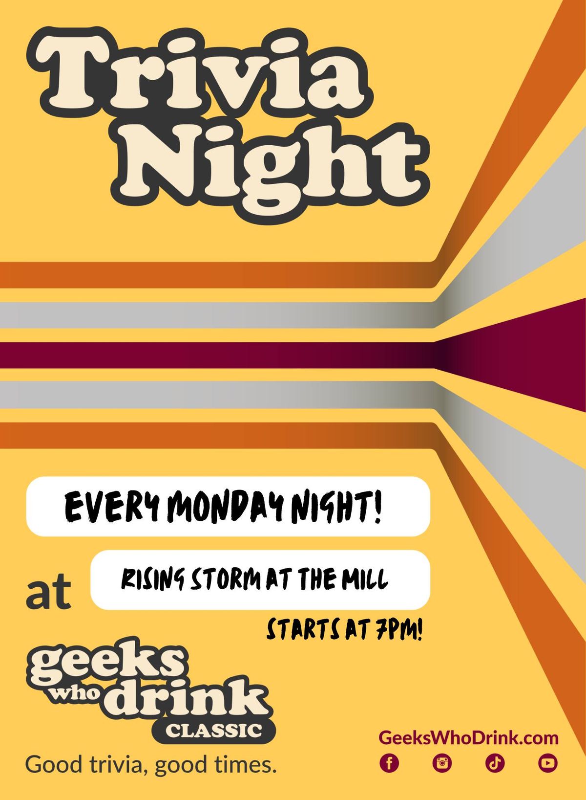 Geeks Who Drink Monday nights at RSBC @ The Mill!!! 