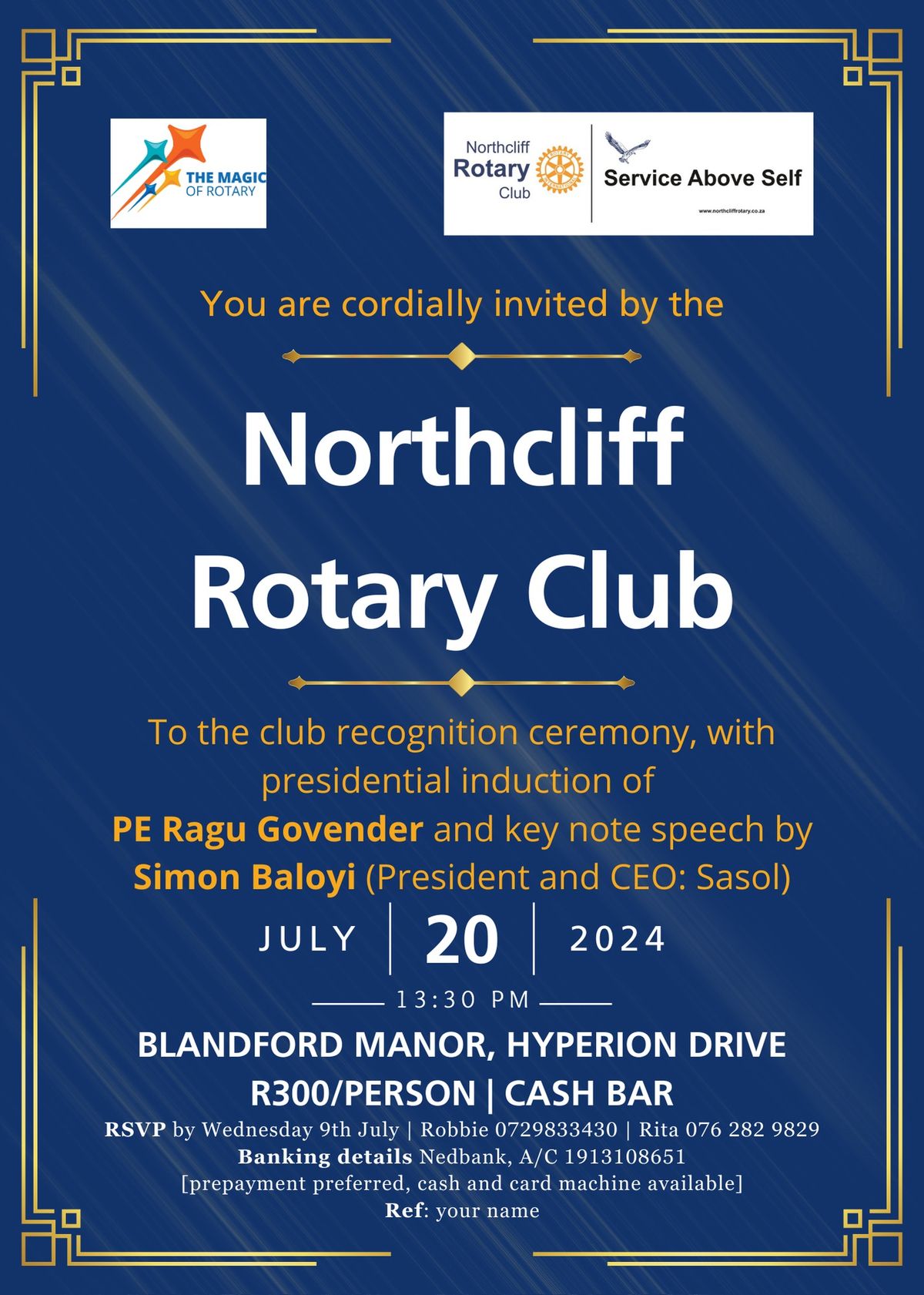 Northcliff Rotary Club Presidential Induction