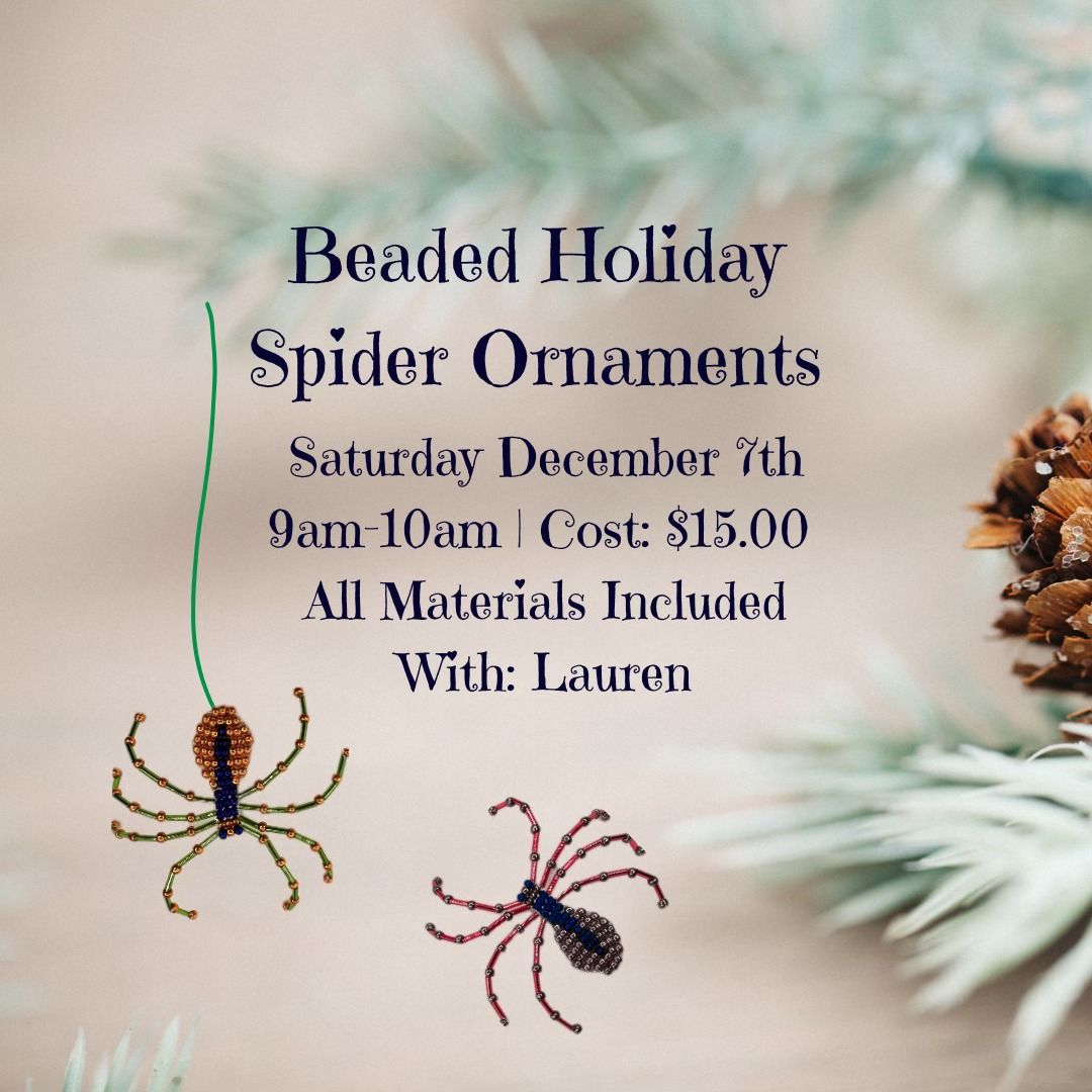 Beaded Holiday Spider Ornament 