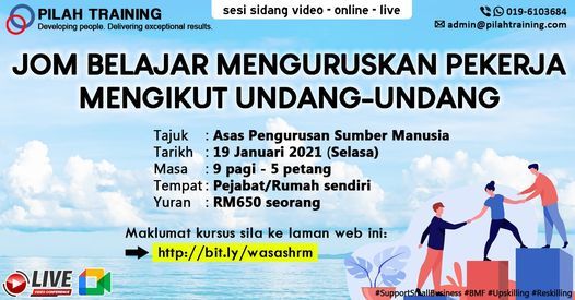 Kursus Asas Pengurusan Sumber Manusia Online Online 19 January 2021