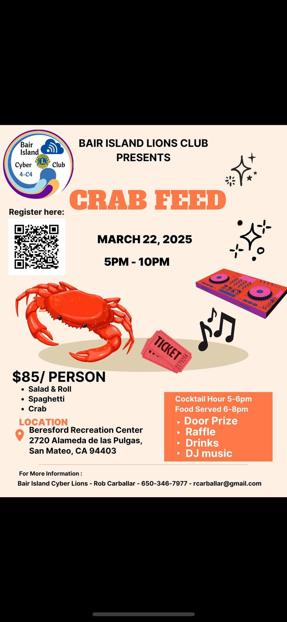 Foster City Bair Islands Lions Club Crab Feed