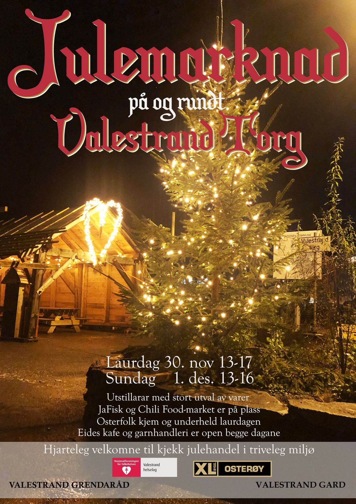 Julemarknad p\u00e5 Valestrand Torg