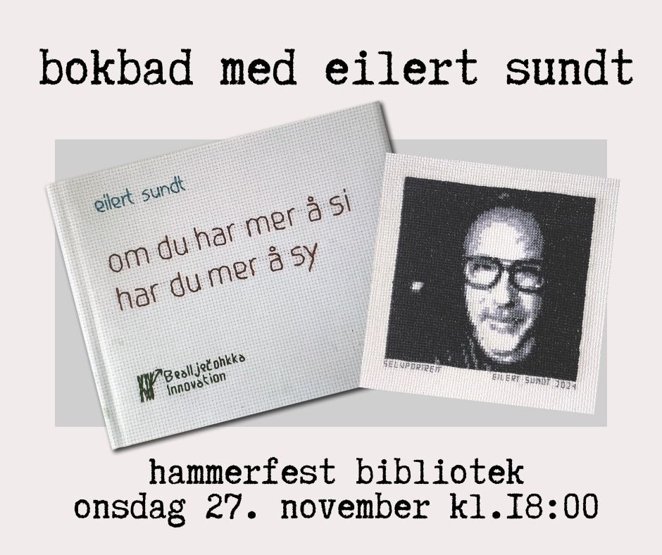 NY TID! Bokbad med Eilert Sundt: Om du har mer \u00e5 si har du mer \u00e5 sy