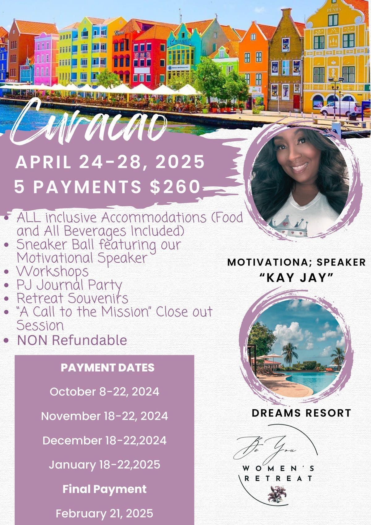 Be You Women's Retreat in Williemstad, Curacao