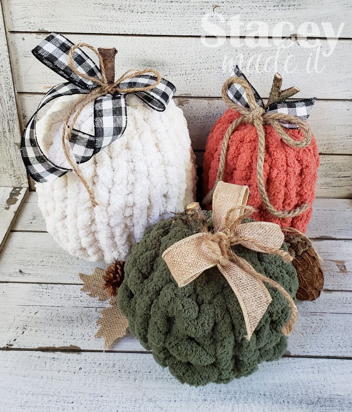 Chunky Yarn Finger Knitted Pumpkins 10\/20 2pm