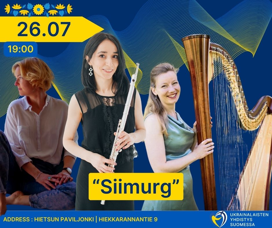 26. hein\u00e4kuuta 19:00. Siimurg. Musikkia ja taidetta.