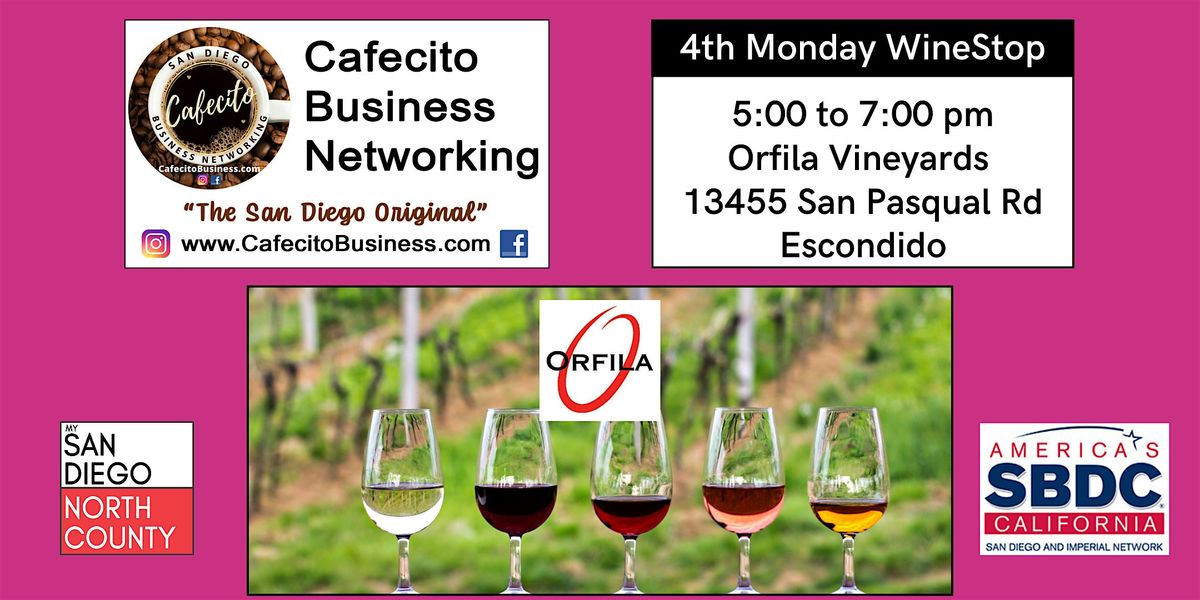 North County Wine Stop - Business Networking 4th Tuesday Apr