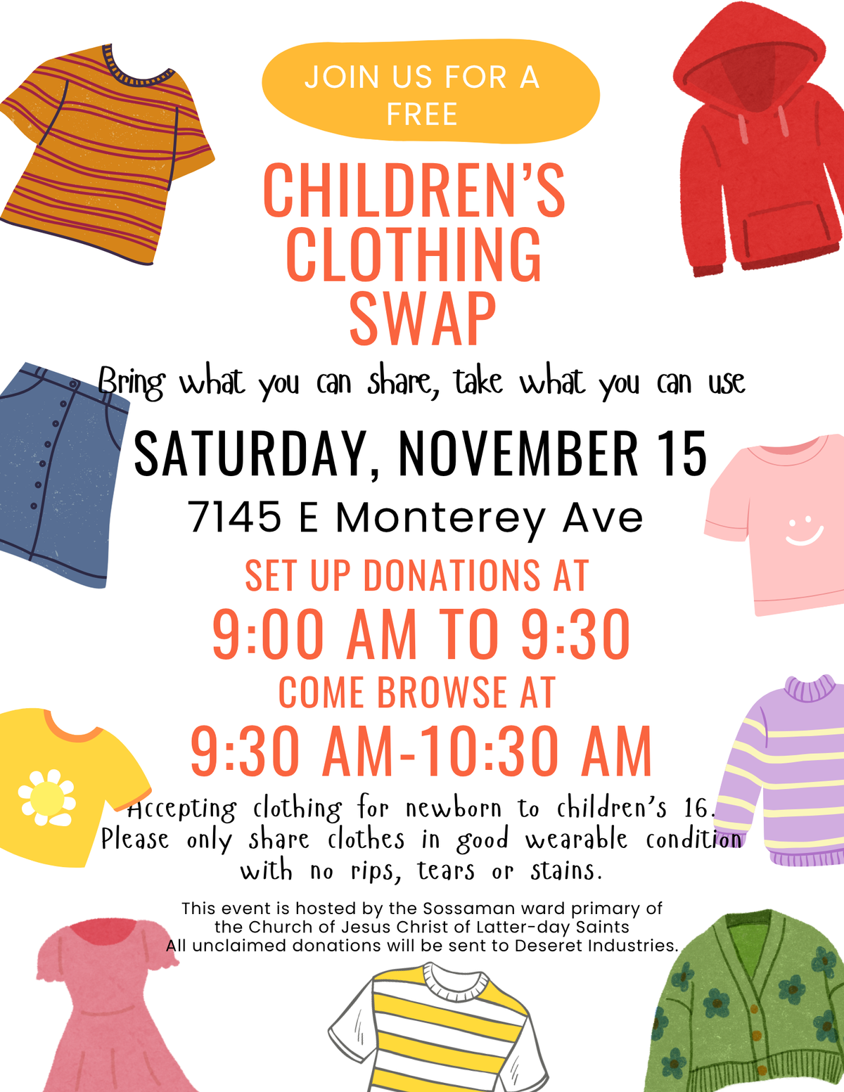 Free Children's Clothing Swap