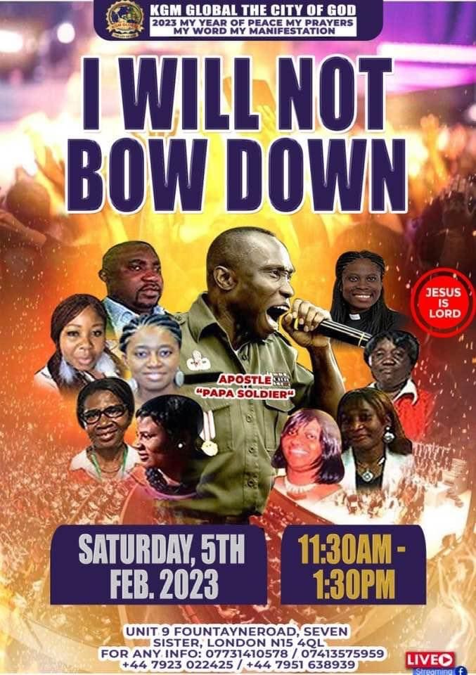 I WILL NOT BOW PRAYER PROGRAM