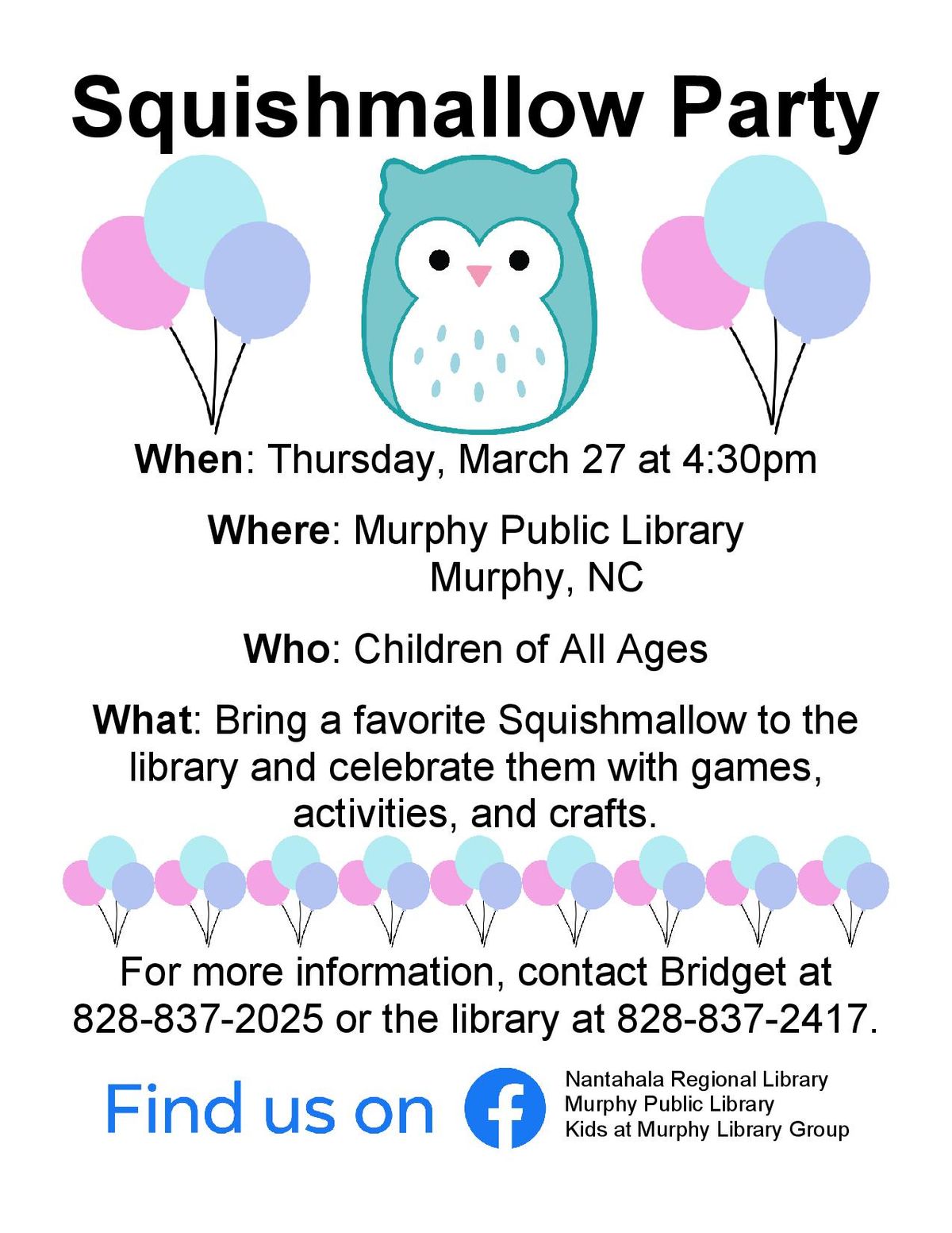 Squishmallow Party at Murphy Public Library