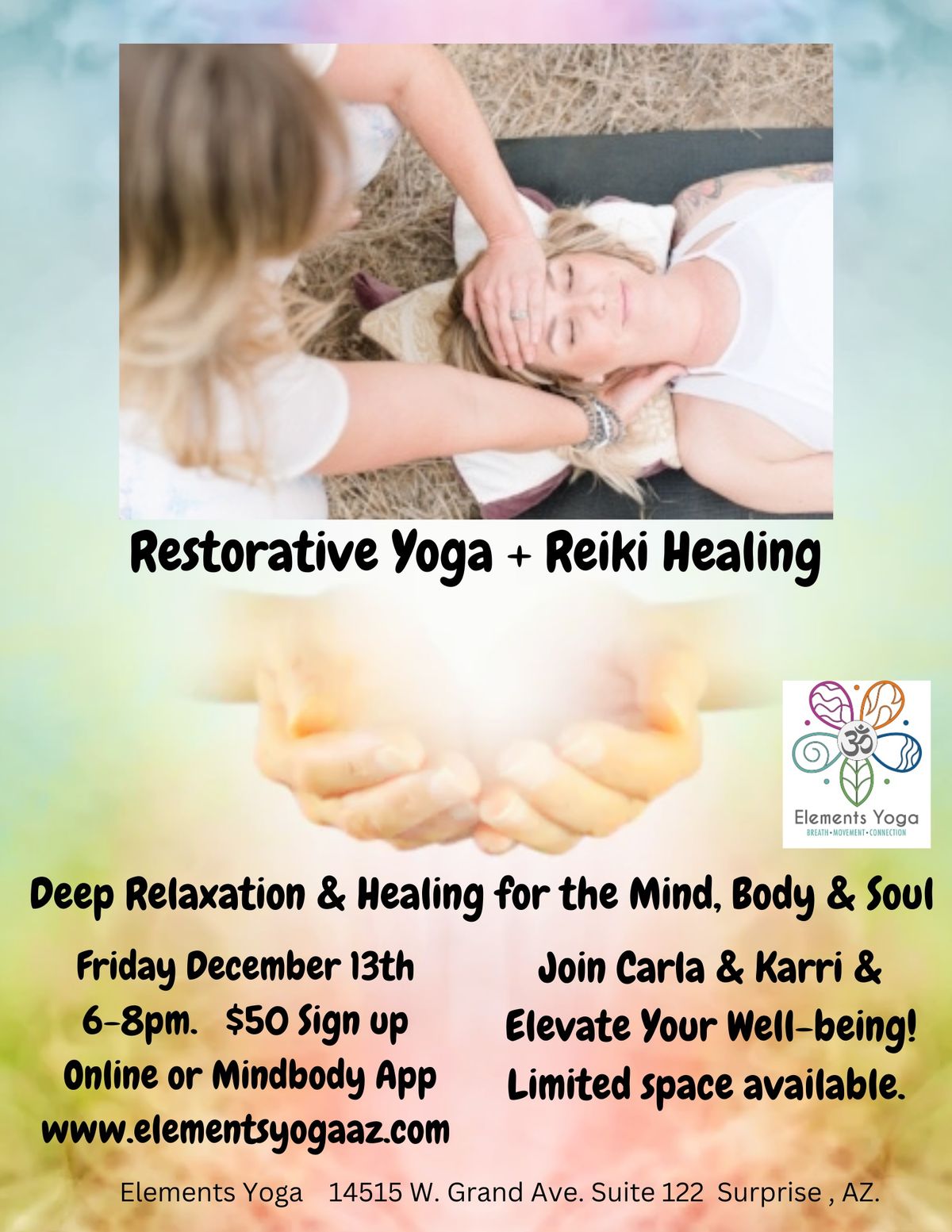 Restorative Yoga & Reiki Healing Workshop