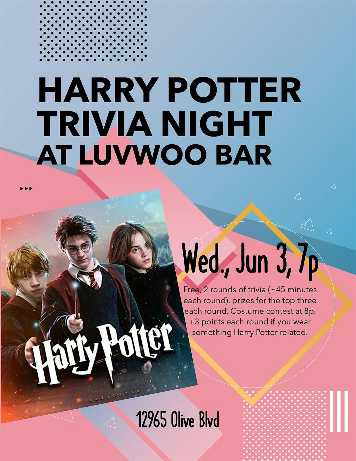 Harry Potter Trivia Night at Luvwoo Bar (FREE)