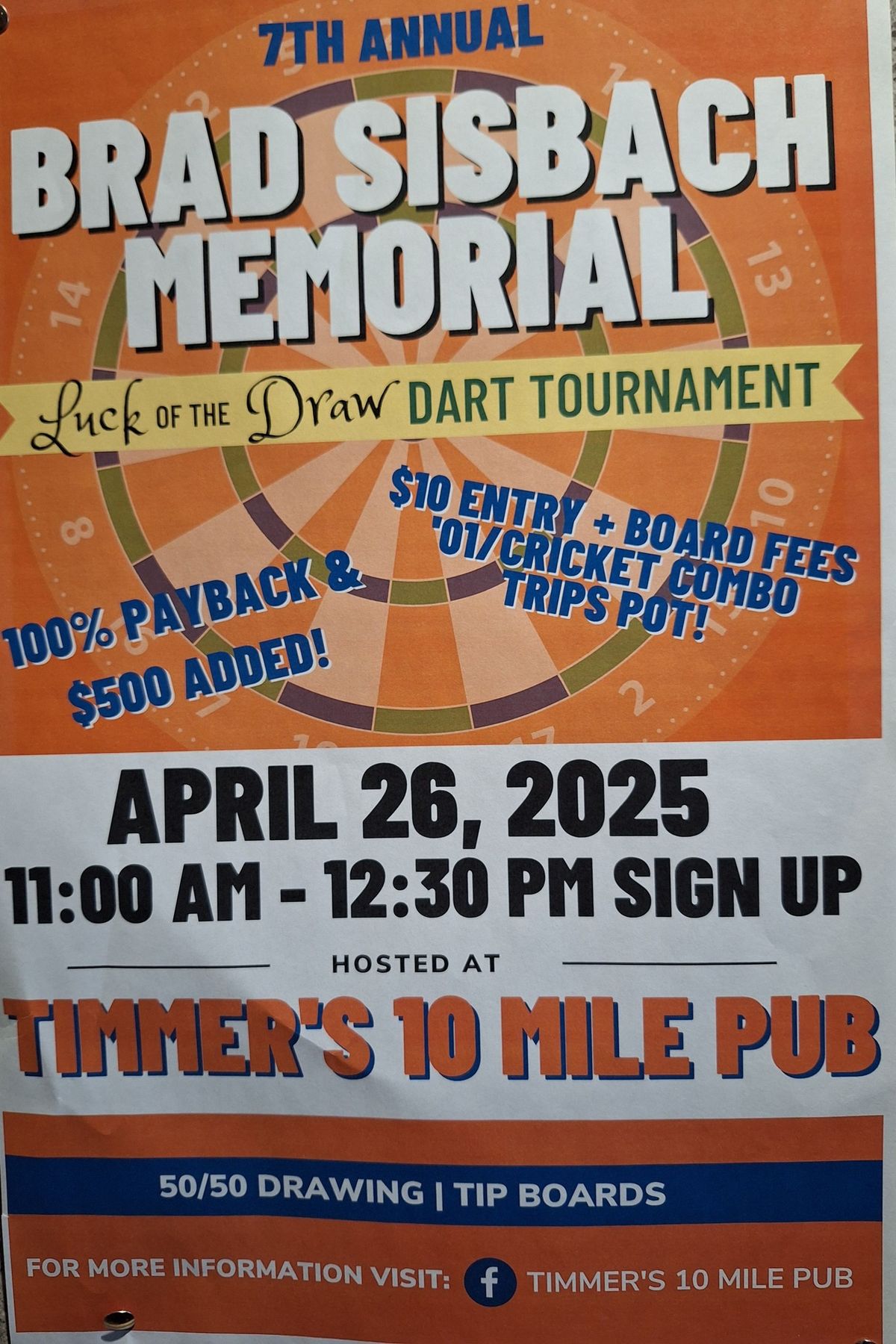 7th annual Brad Sisbach dart tourny 