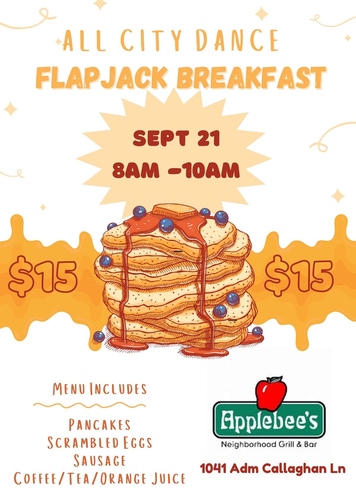 All City Dance Flapjack Breakfast